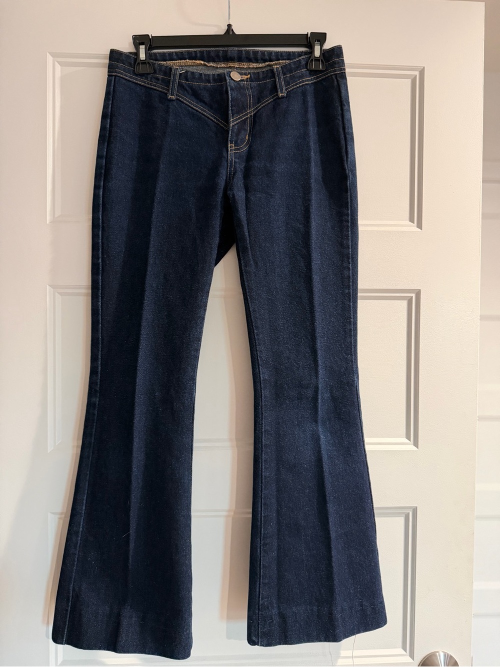 Vintage Y2K Sample Denim Low Rise Flare Jeans Dark Wash 25/26